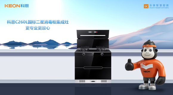 科恩C260L國標二星消毒柜集成灶，更專業(yè)更放心！