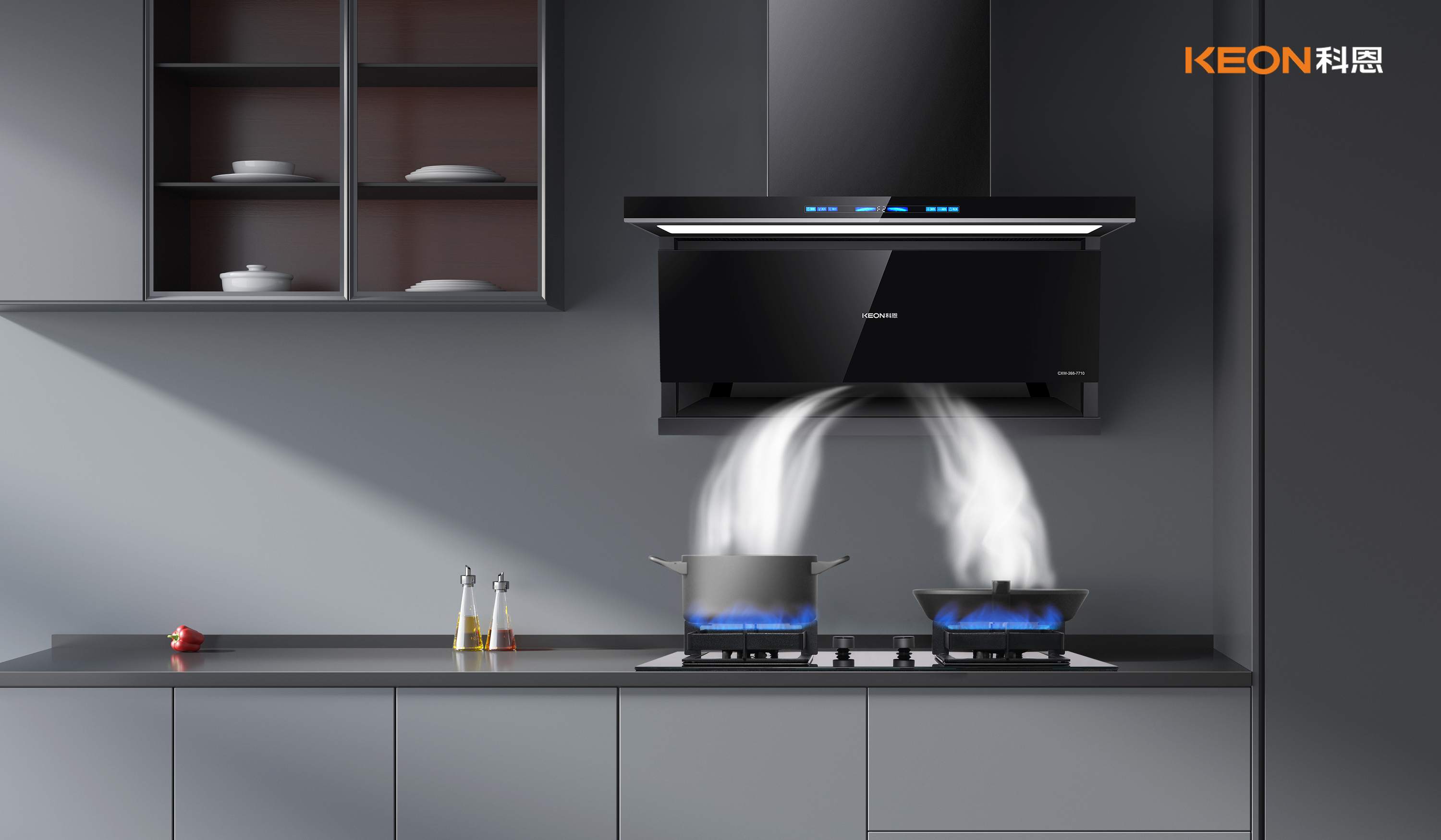 科恩煙灶7710+KN800L，解鎖廚房智凈新境